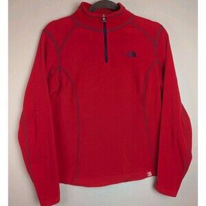 The North Face Pullover Sz M RU/14  USA Winter Olympics 1/4 Zip Quarter Red USA
